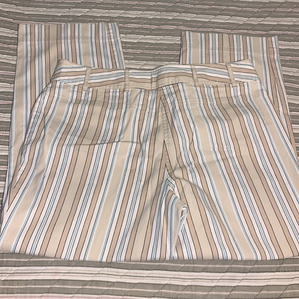 🍁 Ann Taylor Loft striped stretch pant 10 EUC